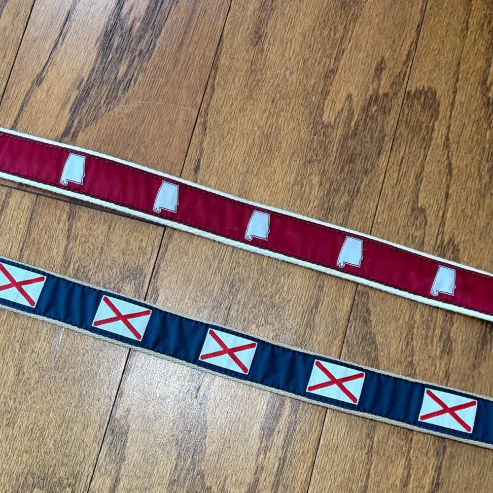 2 Stylish Alabama Belts with Colorful Patterns of state and state flag